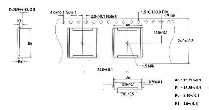 ABK 15.35 x 15.35 x 02.10 x 01.50mm W24 P24 (86mpr)