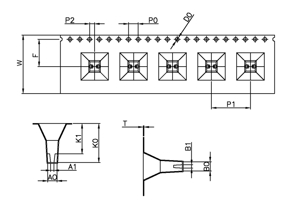 ABK 03.80 x 03.80 x 16.10mm W24 P16, (13mpr)