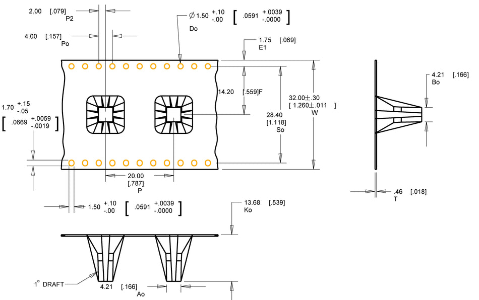 ABK 04.21 x 04.21 x 13.68 W24 P16, (16mpr)