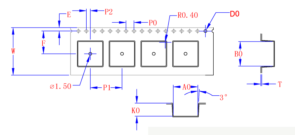 ABK 12.40 x 12.40 x 06.65mm W24 P16, (32mpr)