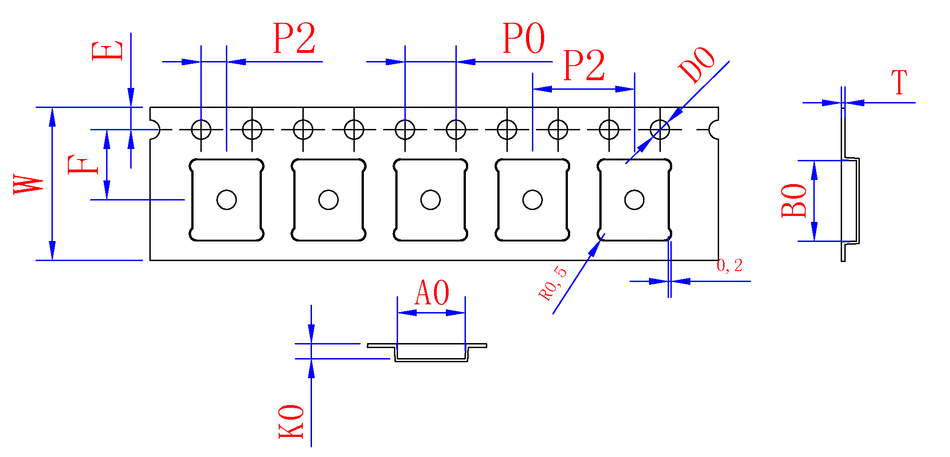ABK 05.30 x 06.30 x 1.20mm W12 P08, (133mpr)