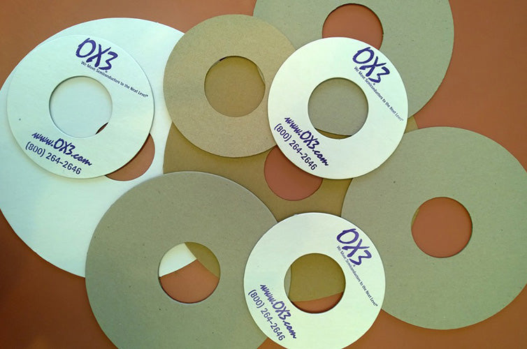 Flange, chipboard, 10" white, 100/Case.