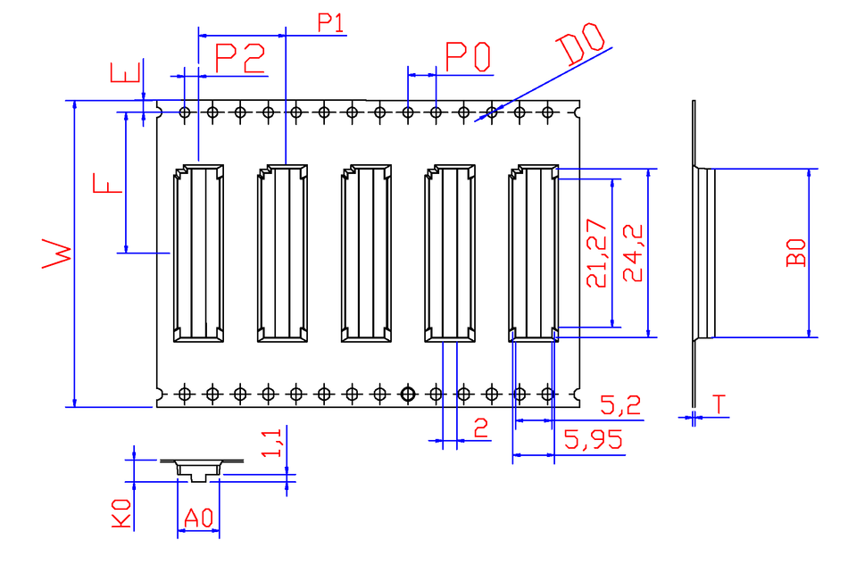 ABK 05.95 x 24.20 x 03.20mm W44 P12, (65mpr)