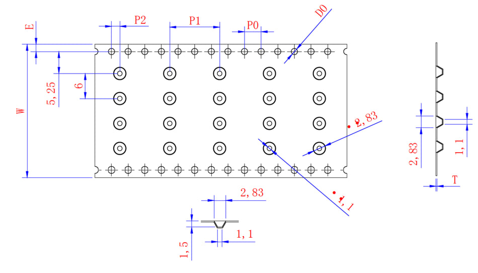 ABK 01.10 x 01.10 x 1.50mm W32 P12, (100mpr)