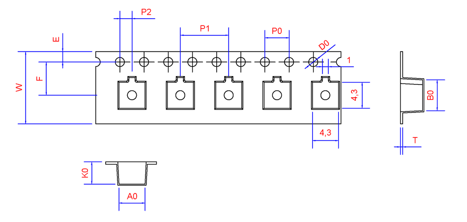 ABK 04.30 x 04.30 x 03.70mm W12 P08, (56mpr)