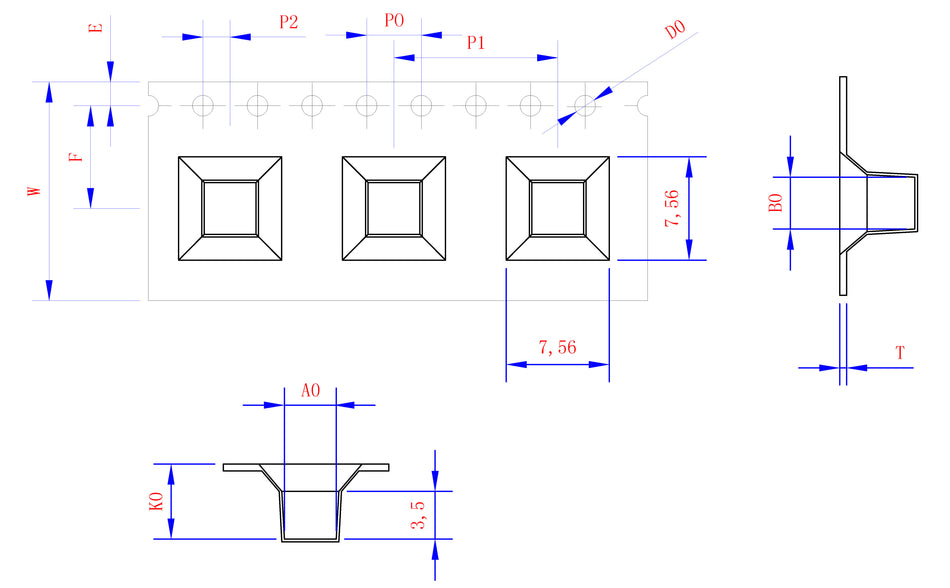 ABK 03.85 x 03.85 x 5.50mm W16 P12, (12mpr)