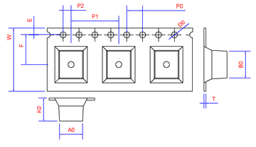 OX3 16mm Wide Carrier Tape, 12mm Pitch · 05.80 × 06.80 × 05.80mm pocket, 36 m/Reel