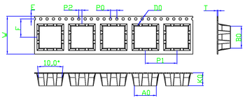OX3 24mm Wide Carrier Tape, 20mm Pitch · 13.85 × 13.85 × 08.20mm pocket, 26 m/Reel