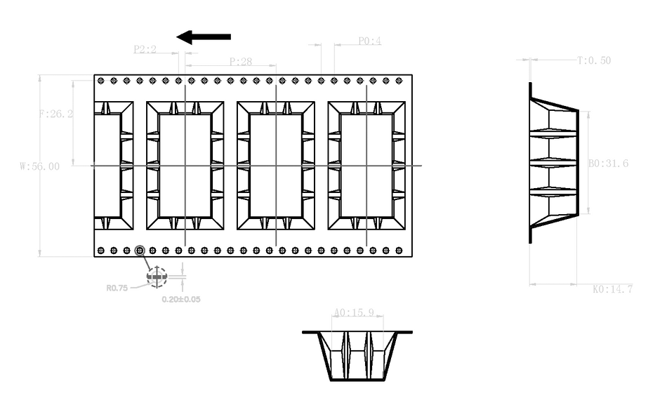 ABK 15.90 x 31.70 x 14.70mm W56 P28, (15mpr)
