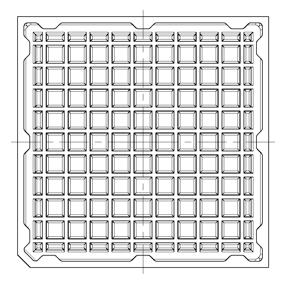Waffle Matrix Tray 04.19 x 04.19 x 1.65mm