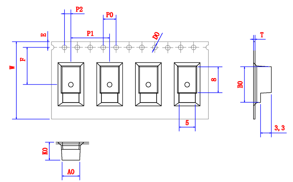 ABK 05.45 x 11.05 x 5.50mm W24 P12, (38mpr)