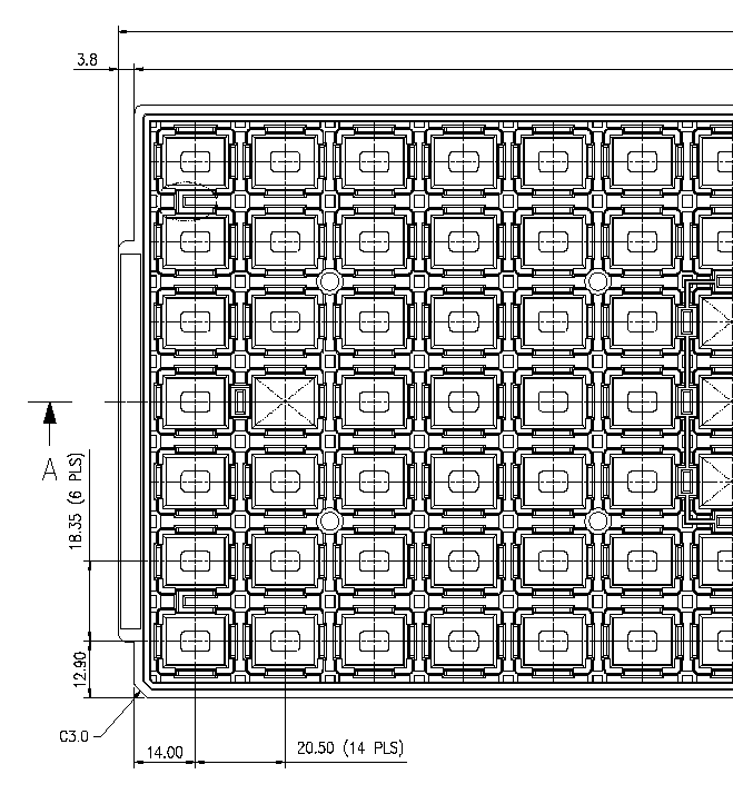 FBGA 12.40 x 15.00 x 0.80mm, (7x15)