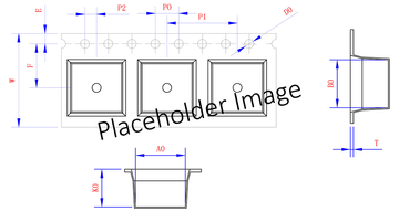OX3 44mm Wide Carrier Tape, 28mm Pitch · 23.05 × 21.00 × 04.00mm pocket, 43 m/Reel